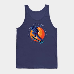 Skateboarding Astronaut in Outer Space Tank Top